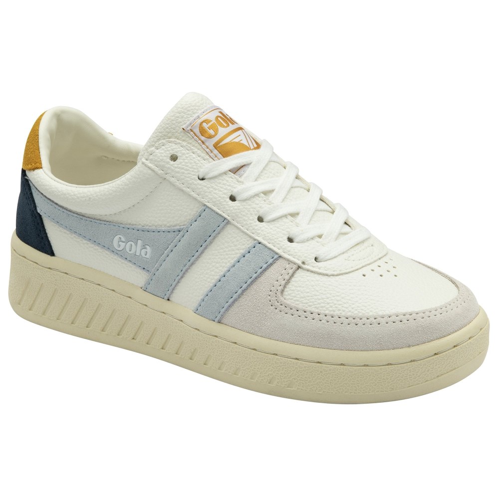 Gola Classics Women's Grandslam Trident Sneakers - White/Ice Blue/Sun