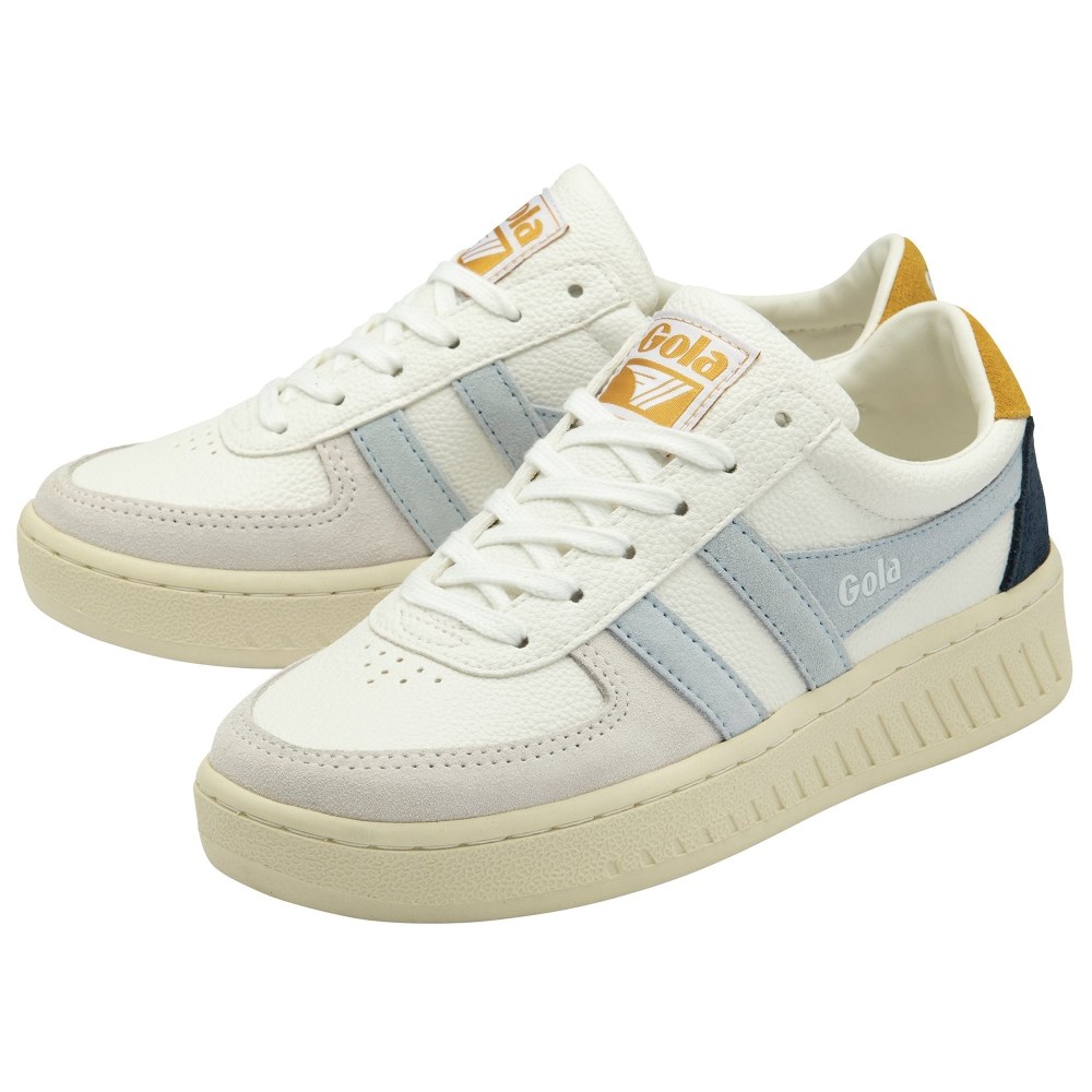 Gola Classics Women's Grandslam Trident Sneakers - White/Ice Blue/Sun