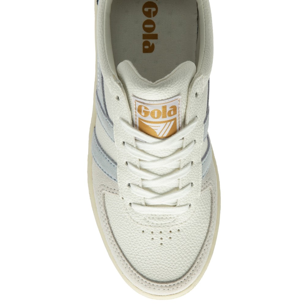 Gola Classics Women's Grandslam Trident Sneakers - White/Ice Blue/Sun