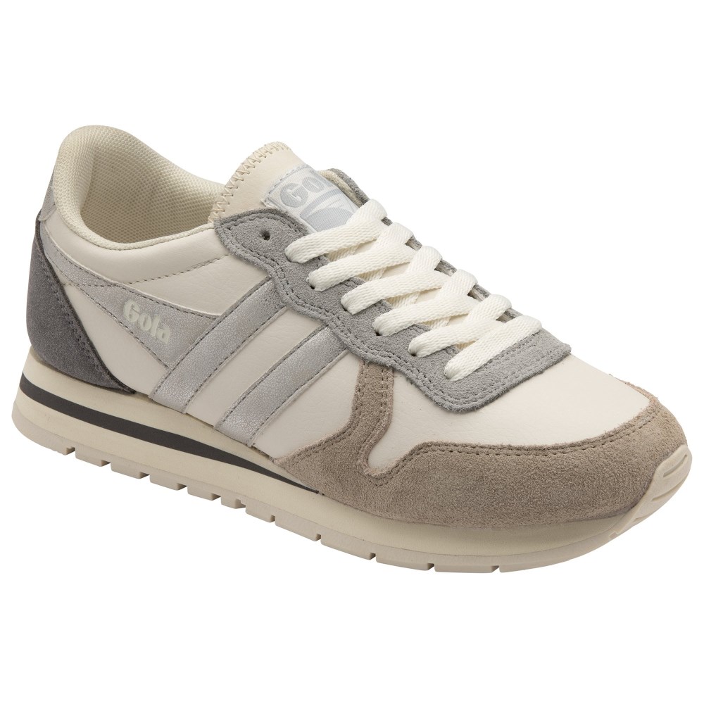 Gola Classics Women's Daytona Quadrant Sneakers - Off White/Feather Grey/Silver/Ash