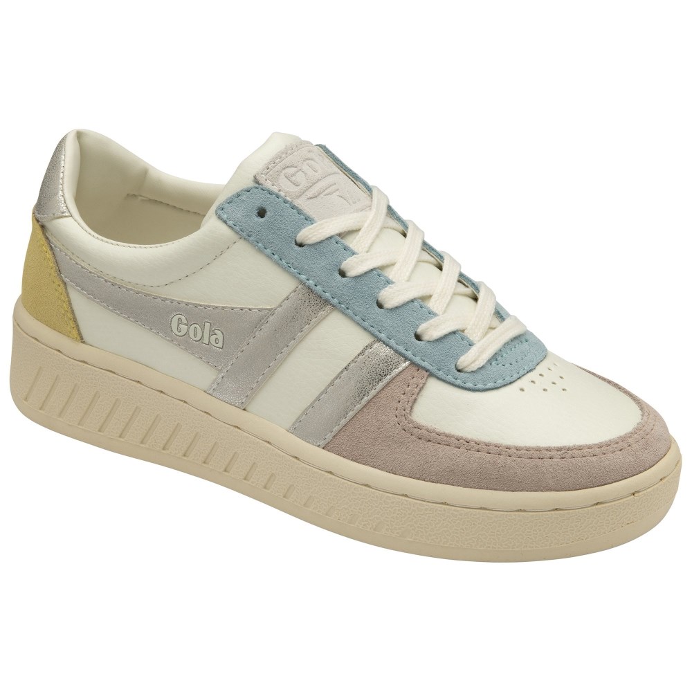 Gola Classics Women's Grandslam Quadrant Sneakers - Off White/Blossom/Silver/Lemon