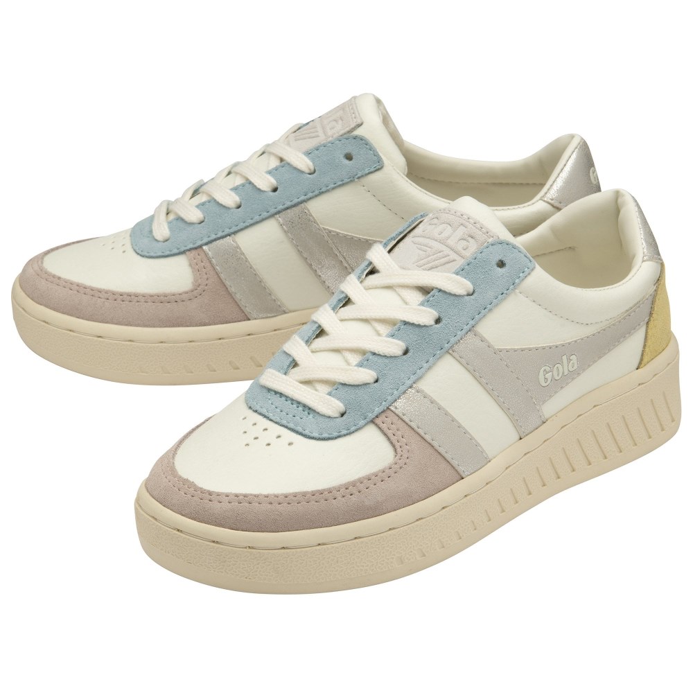 Gola Classics Women's Grandslam Quadrant Sneakers - Off White/Blossom/Silver/Lemon