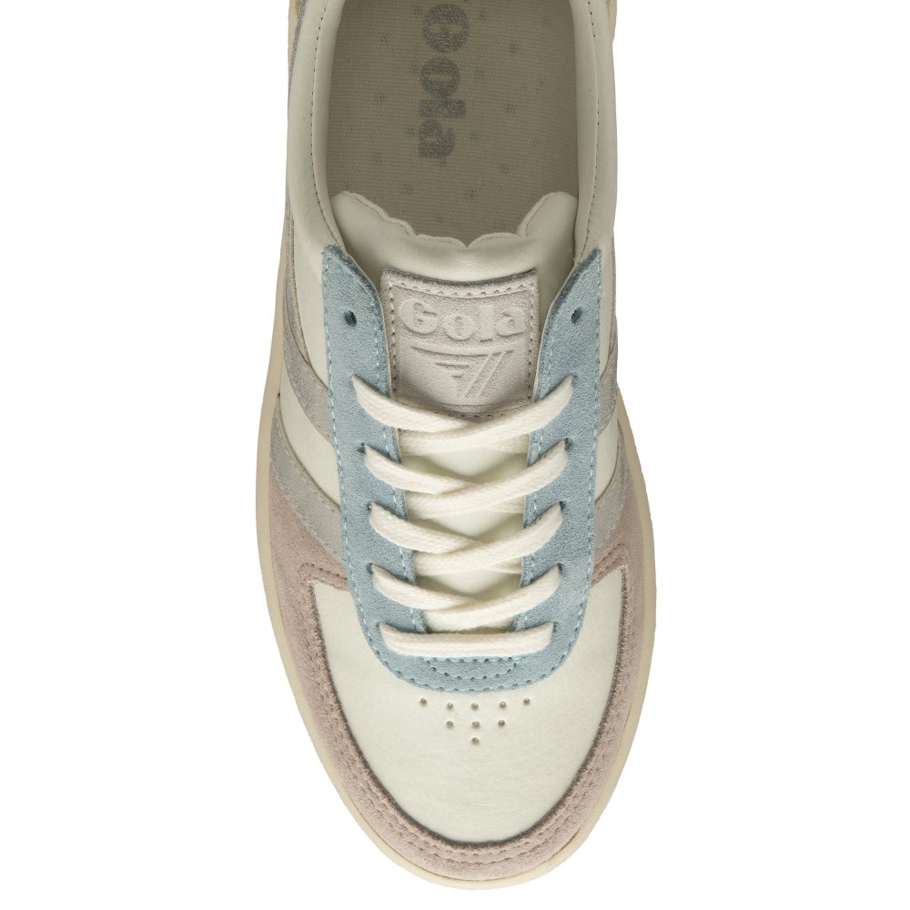 Gola Classics Women's Grandslam Quadrant Sneakers - Off White/Blossom/Silver/Lemon