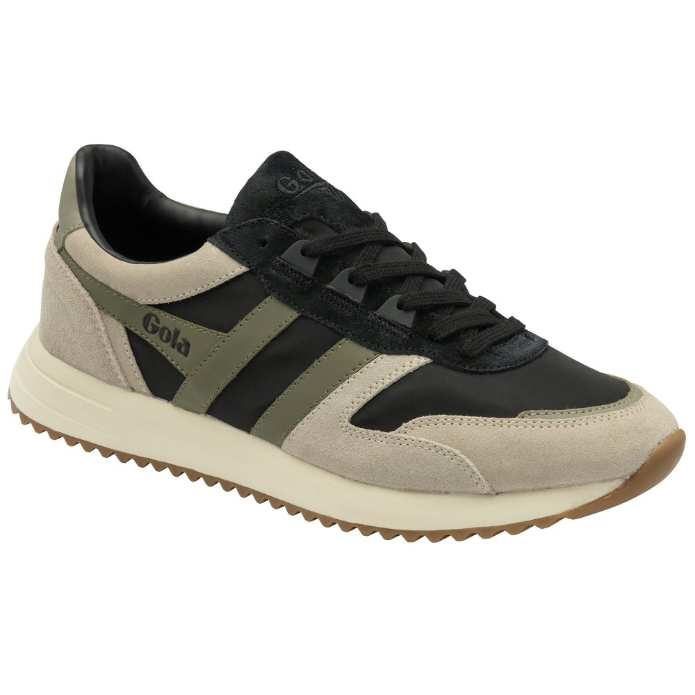 Gola Classics Men's Chicago Sneakers - Black/Feather Grey/Khaki