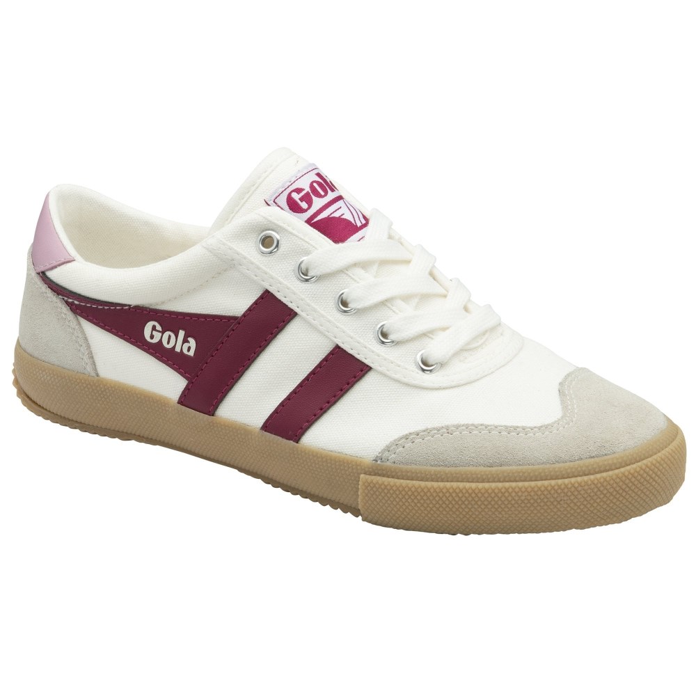 Gola Classics Women's Badminton Plimsoll Sneakers - Off White/Cerise/Candy/Gum