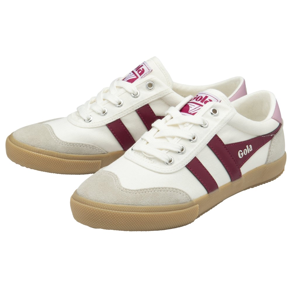 Gola Classics Women's Badminton Plimsoll Sneakers - Off White/Cerise/Candy/Gum