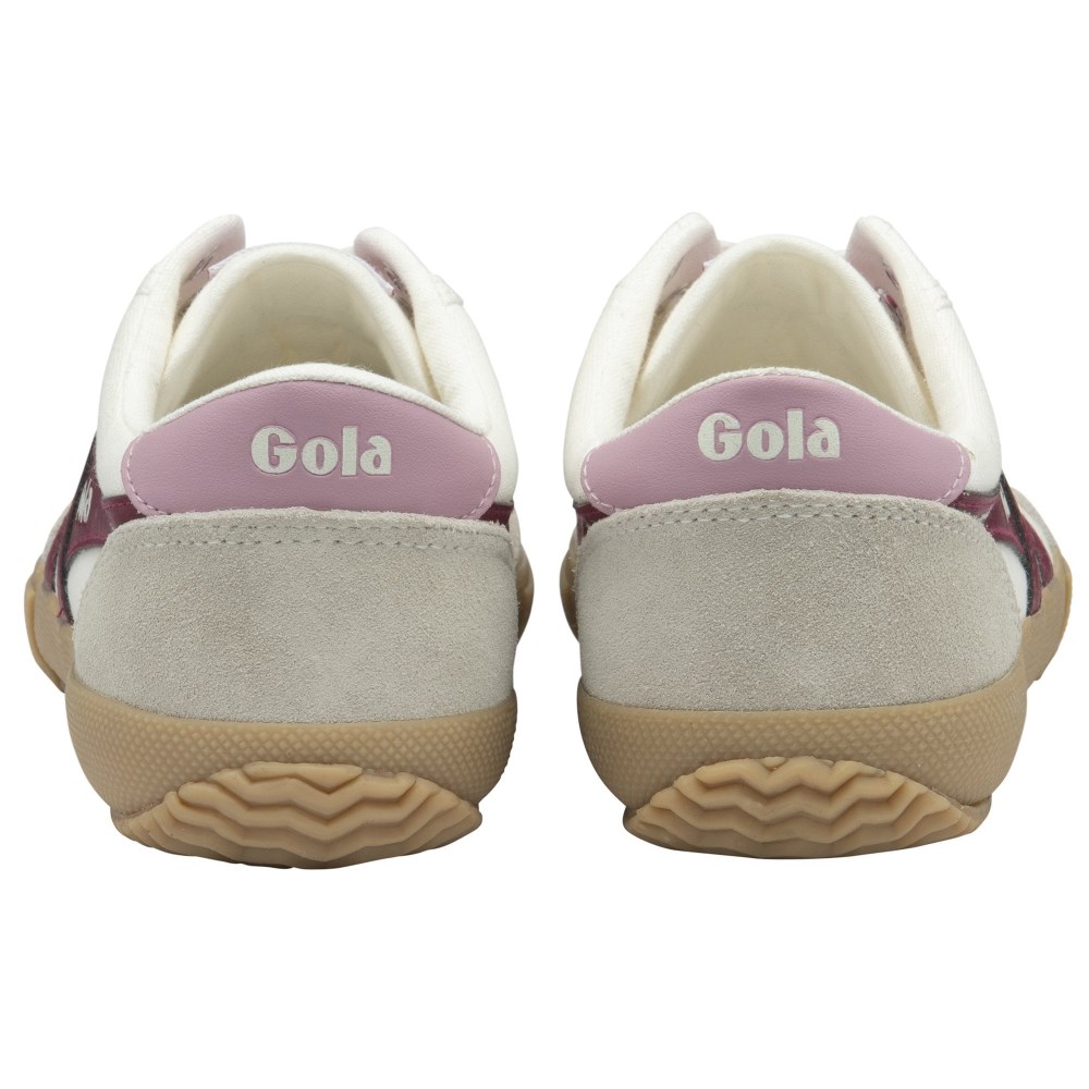 Gola Classics Women's Badminton Plimsoll Sneakers - Off White/Cerise/Candy/Gum