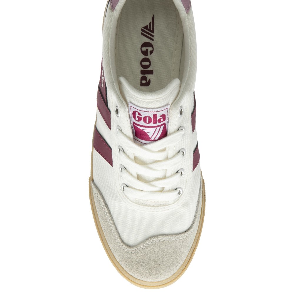 Gola Classics Women's Badminton Plimsoll Sneakers - Off White/Cerise/Candy/Gum