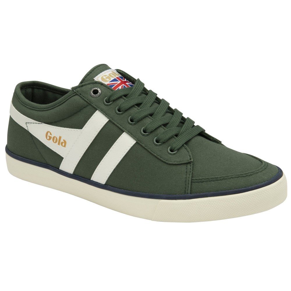 Vegan Gola Classics Men's Comet Plimsoll Sneakers - Evergreen/Off White/Navy