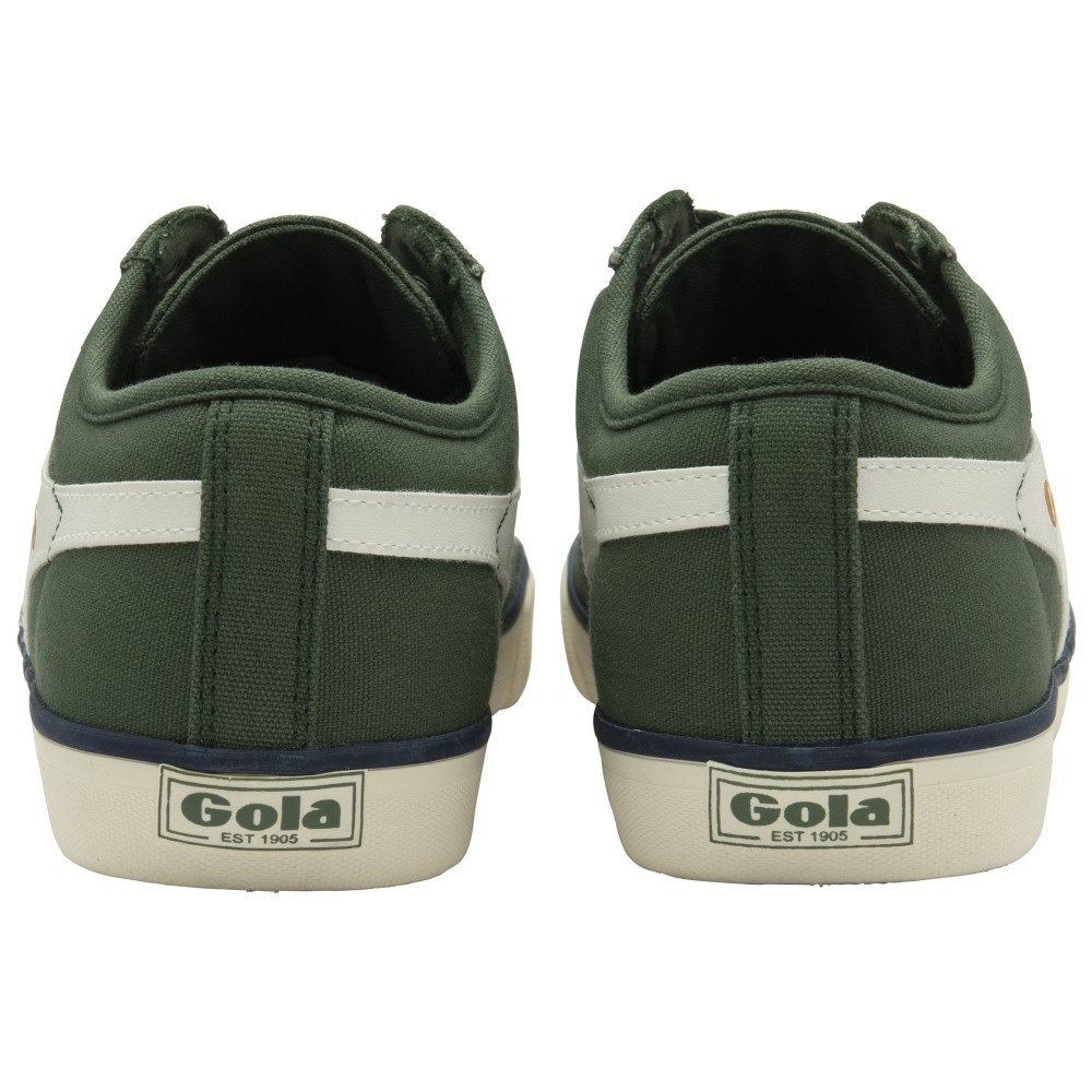 Vegan Gola Classics Men's Comet Plimsoll Sneakers - Evergreen/Off White/Navy