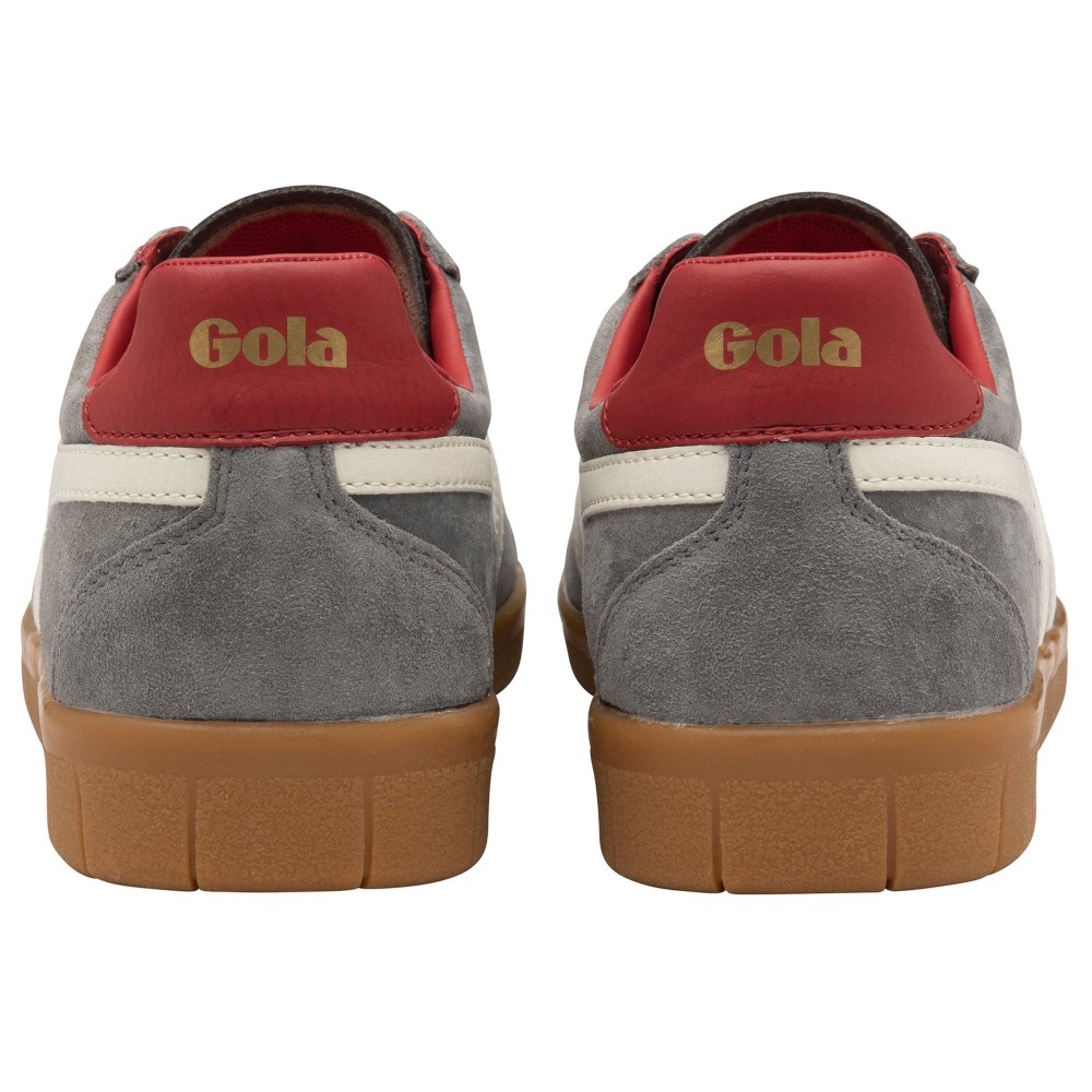Gola Classics Men's Hurricane Suede Sneakers - Ash/Off White/Deep Red/Gum