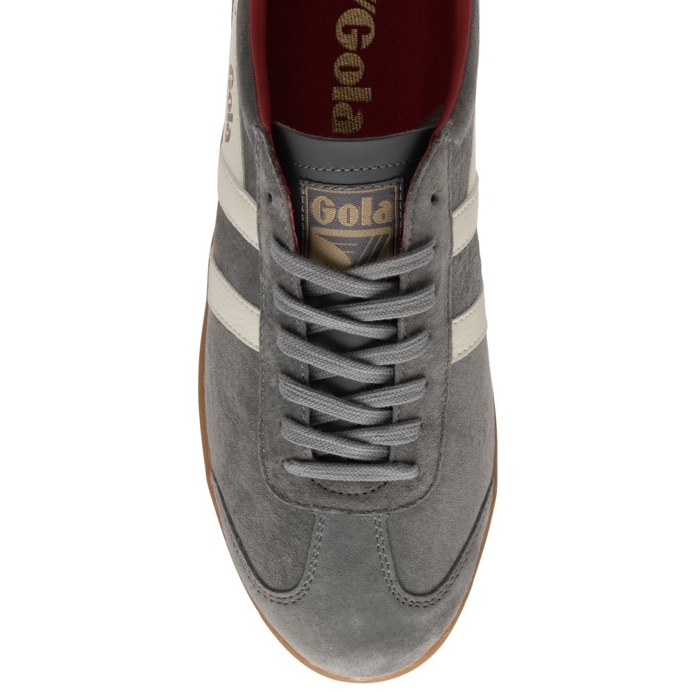 Gola Classics Men's Hurricane Suede Sneakers - Ash/Off White/Deep Red/Gum