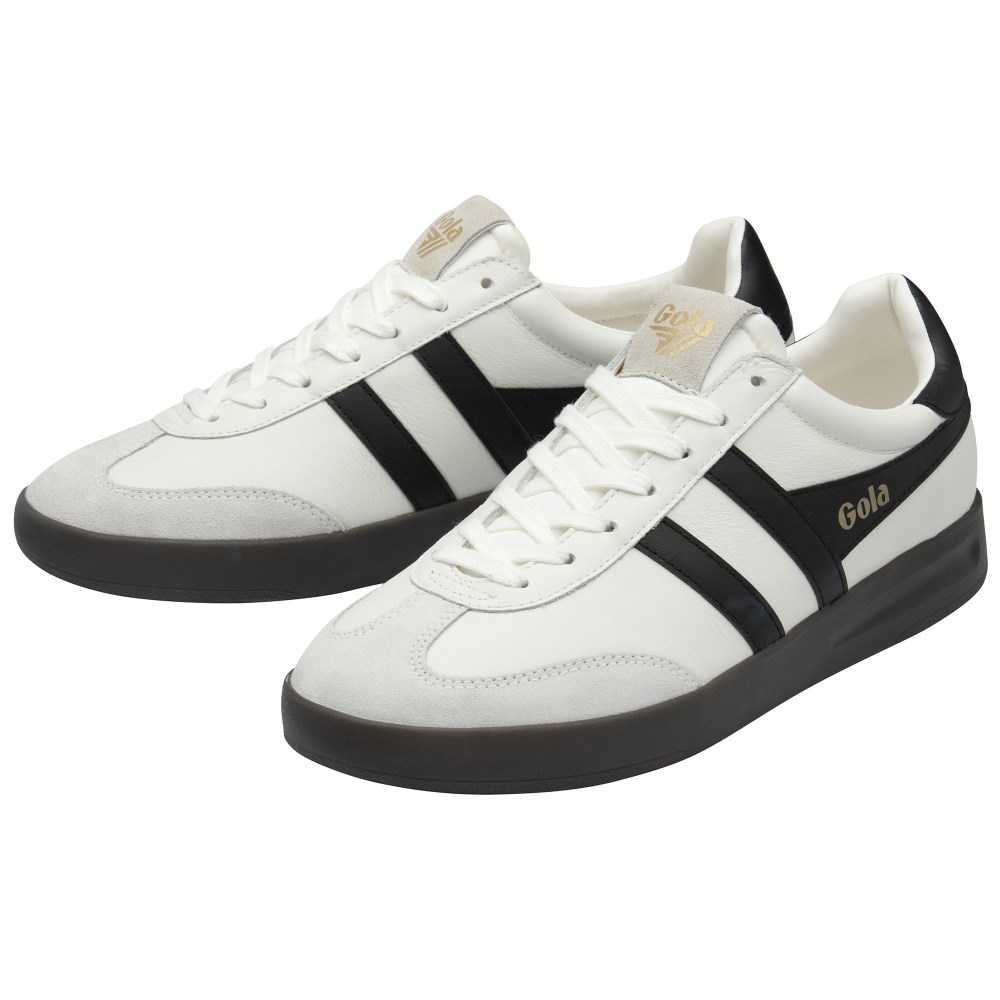 Gola Classics Men's Cyclone Leather Sneakers - White/Black/Dark Gum