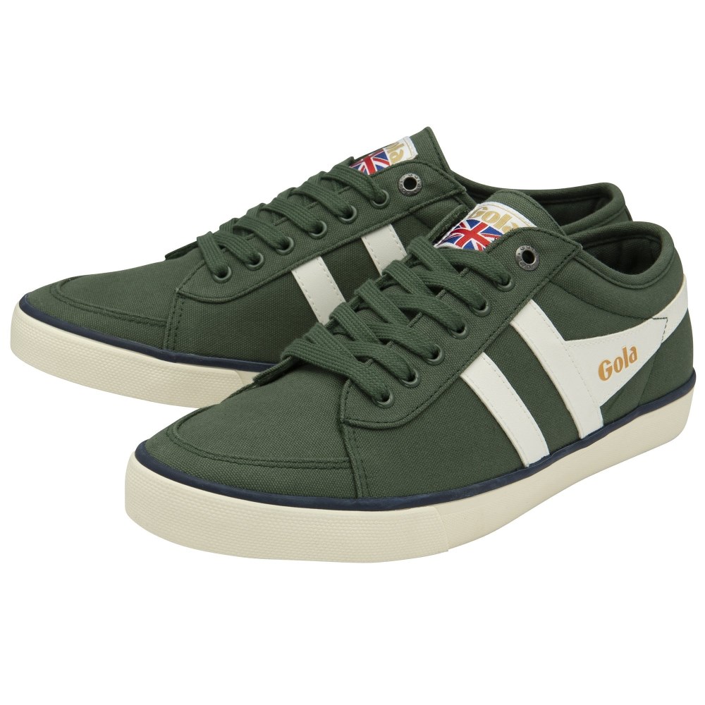Vegan Gola Classics Men's Comet Plimsoll Sneakers - Evergreen/Off White/Navy