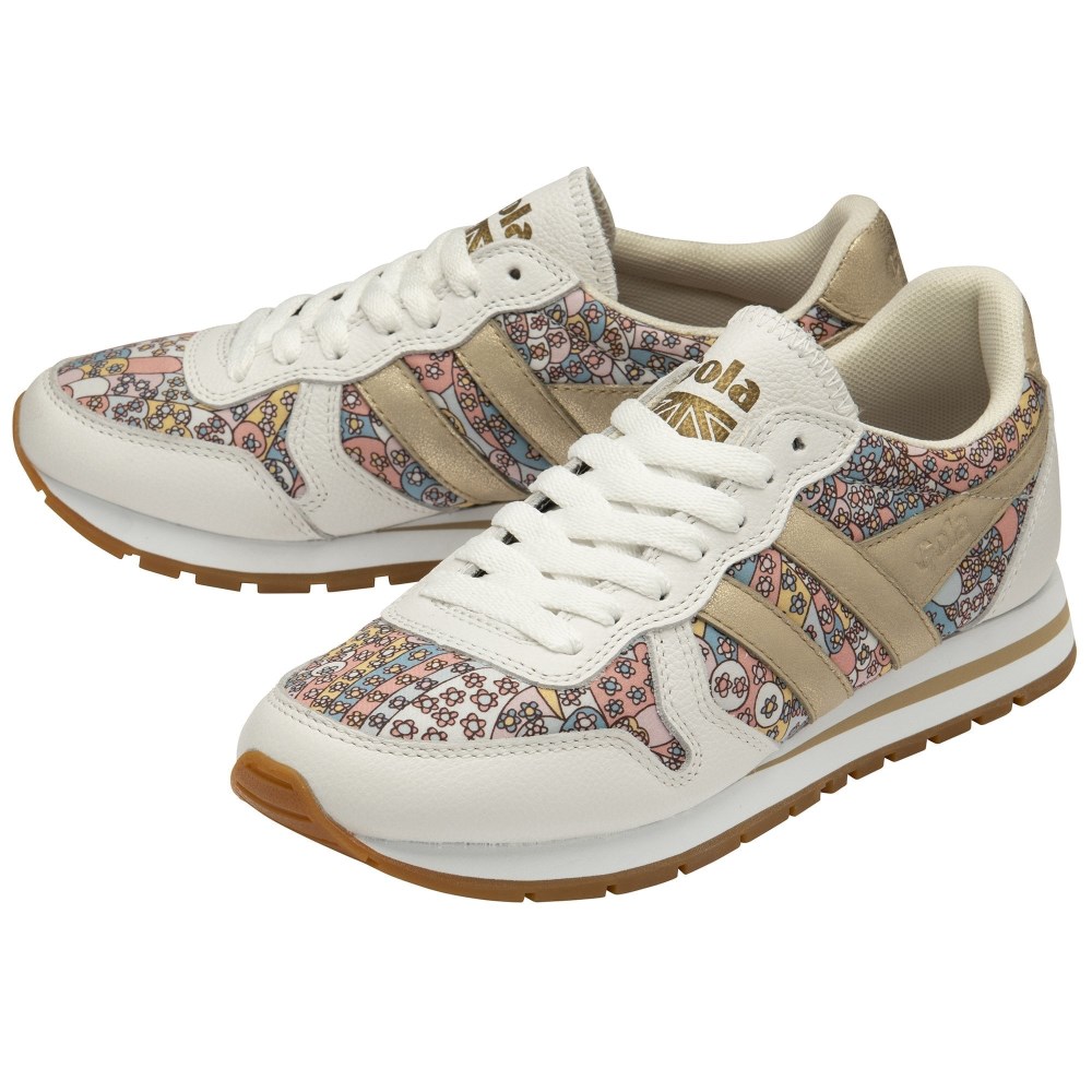 Gola Classics Women's Daytona LBTY CP Sneakers - White/Gold/Multi
