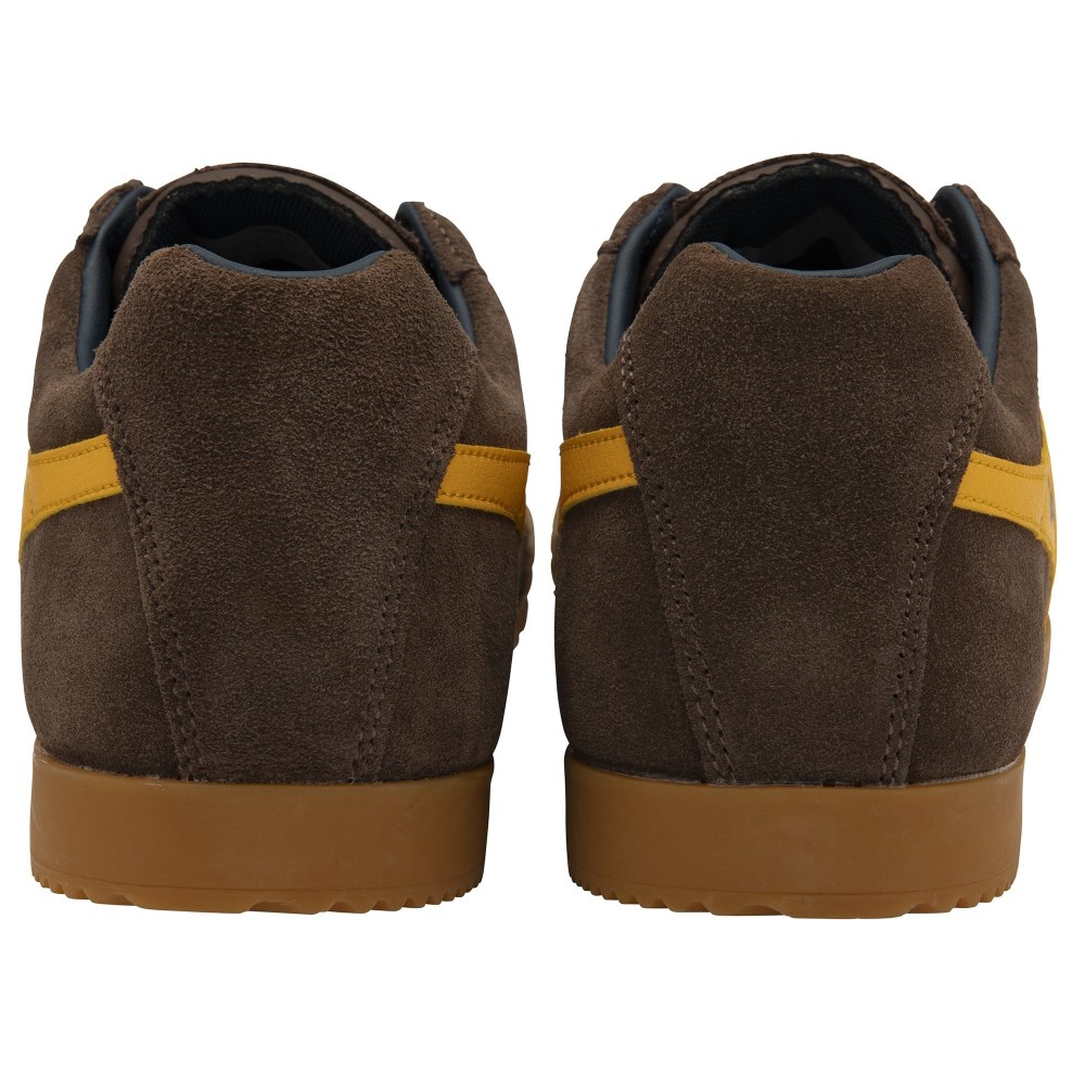 Gola Classics Men's Harrier Suede Sneakers - Coffee/Sun/Navy