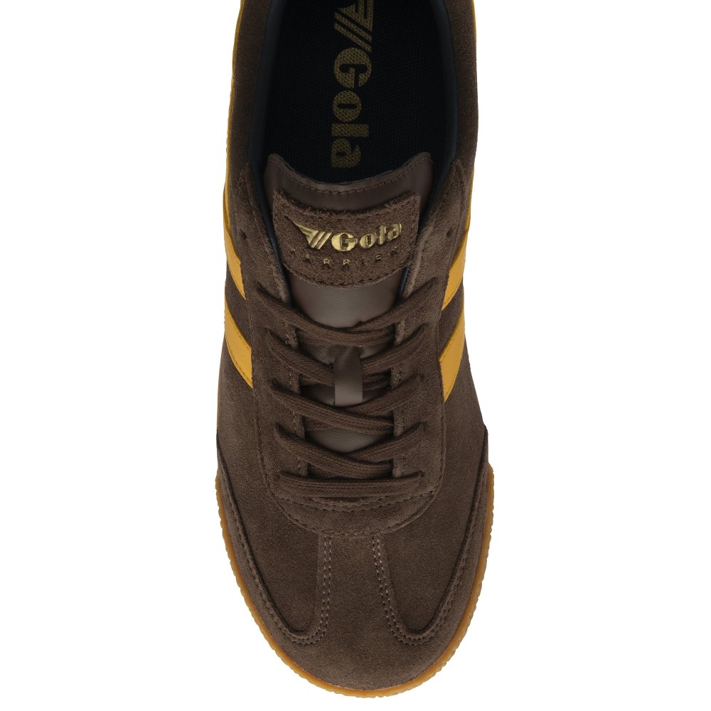 Gola Classics Men's Harrier Suede Sneakers - Coffee/Sun/Navy
