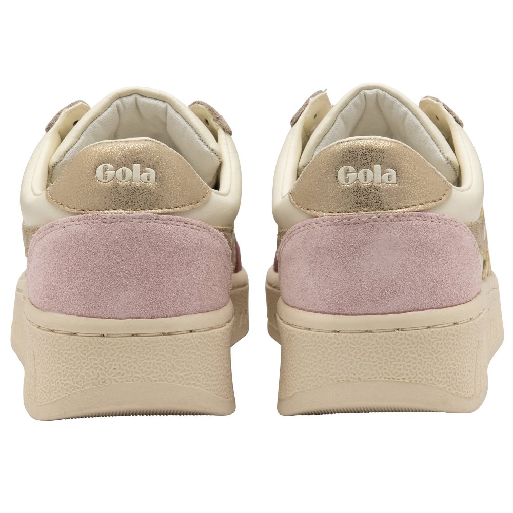 Gola Classics Women's Grandslam Quadrant Sneakers - Off White/Windsor Wine/Gold/Chalk Pink