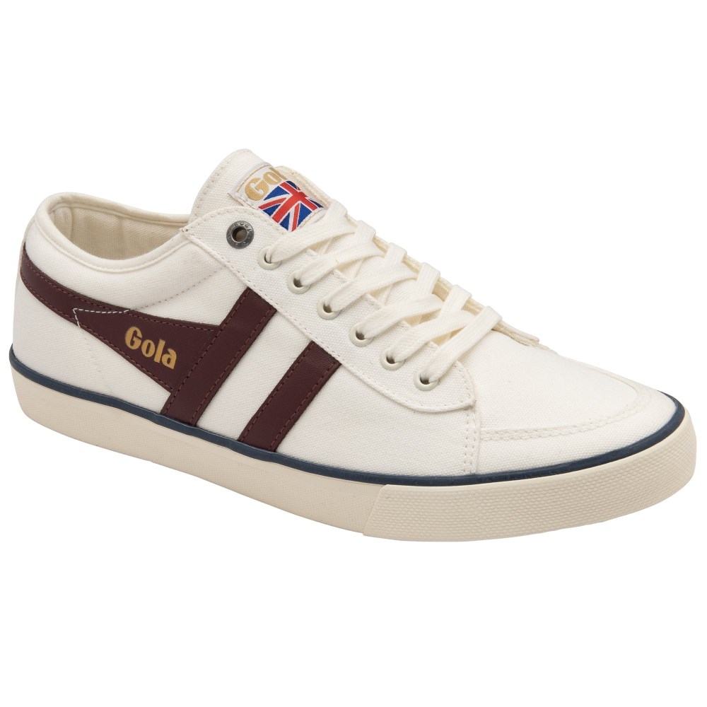 Vegan Gola Classics Men's Comet Plimsoll Sneakers - Off White/Burgundy/Navy