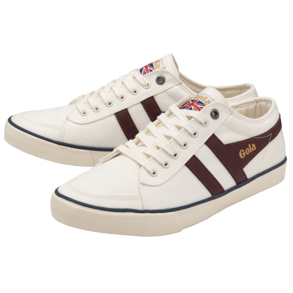 Vegan Gola Classics Men's Comet Plimsoll Sneakers - Off White/Burgundy/Navy
