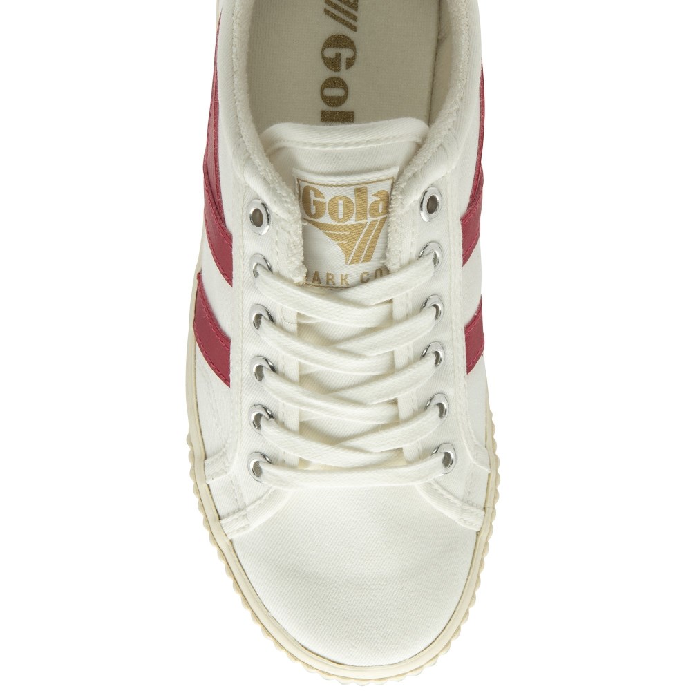 Vegan Gola Classics Women's Tennis Mark Cox Sneakers - Off White/Raspberry