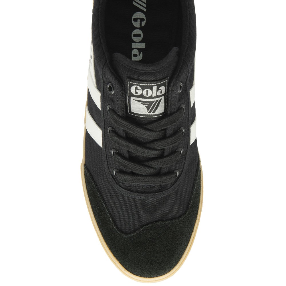 Gola Classics Men's Badminton Plimsoll Sneakers - Black/Off White/Gum