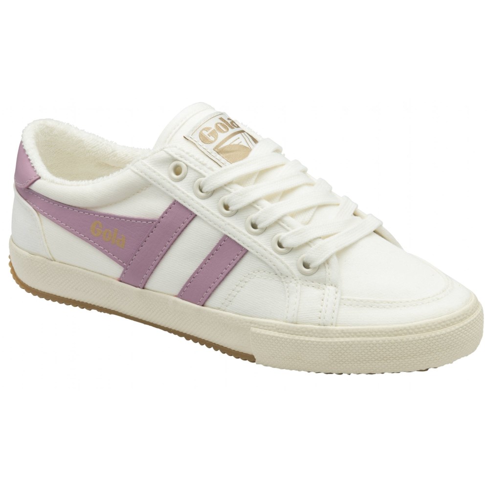 Vegan Gola Classics Women's Stratus Plimsoll Sneakers - Off White/Candy