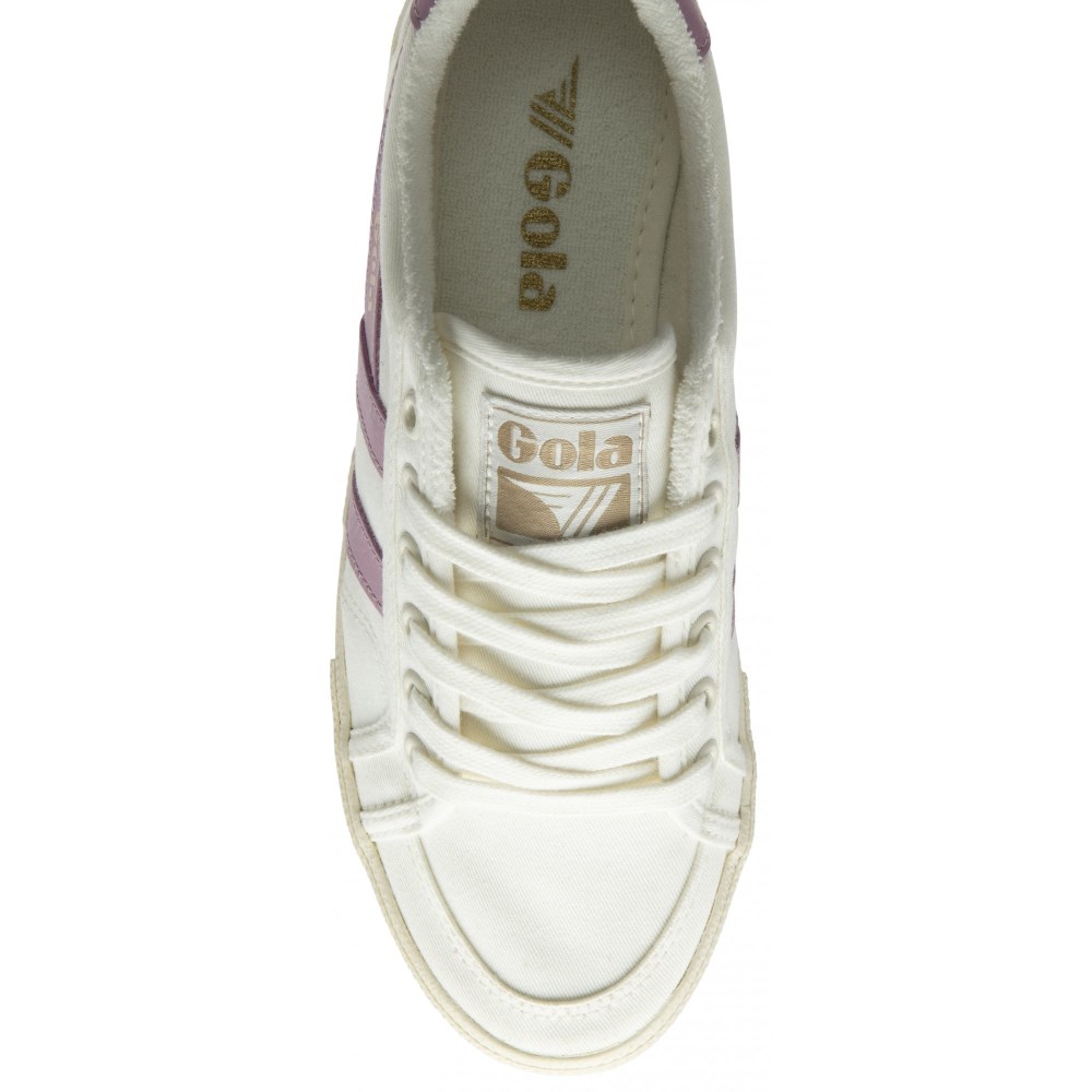 Vegan Gola Classics Women's Stratus Plimsoll Sneakers - Off White/Candy