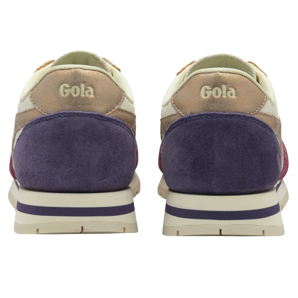 Gola Classics Women's Daytona Quadrant Sneakers - Off White/Cerise/Rose Gold/Plum