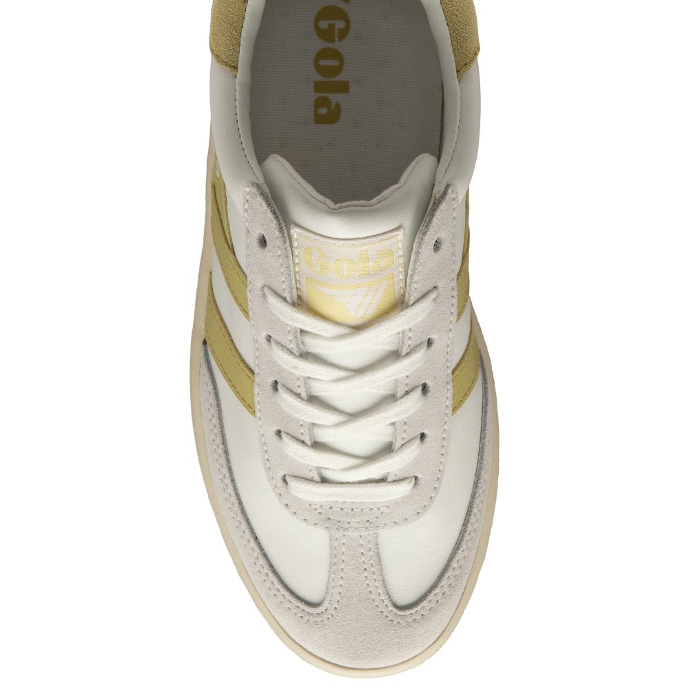 Gola Classics Women's Dropshot Sneakers - White/Lemon