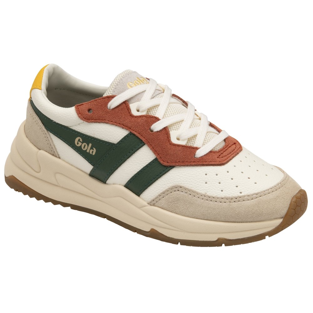 Gola Classics Women's Saturn Quadrant Sneakers - Off White/Wheat/Evergreen/Sun