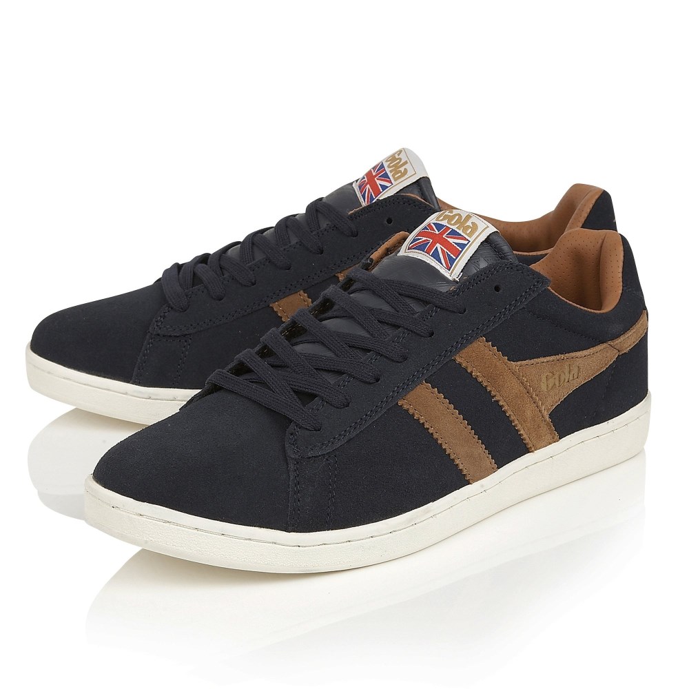 Gola Classics Men's Equipe Suede Sneakers - Navy/Tobacco
