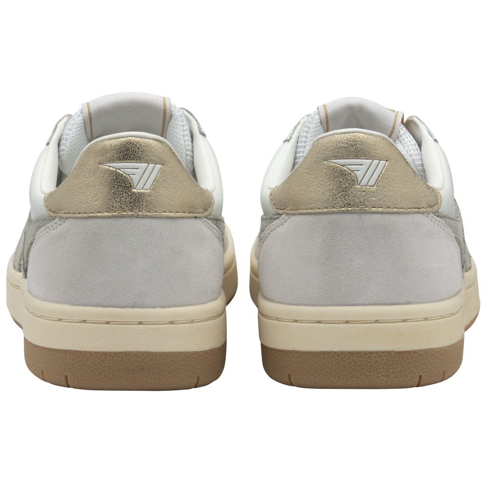 Gola Classics Women's Hawk Sneakers - White/Light Grey/Gold