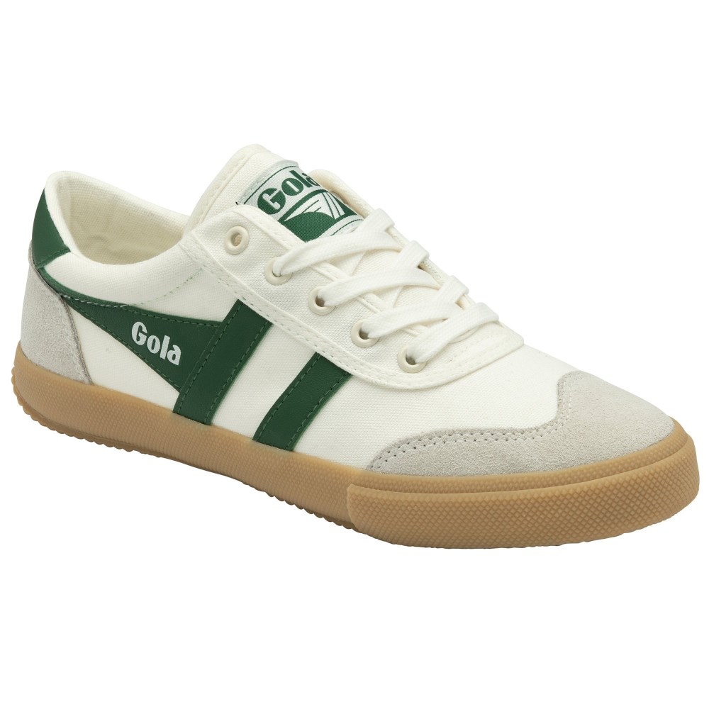 Gola Classics Women's Badminton Plimsoll Sneakers - Off White/Green/Gum