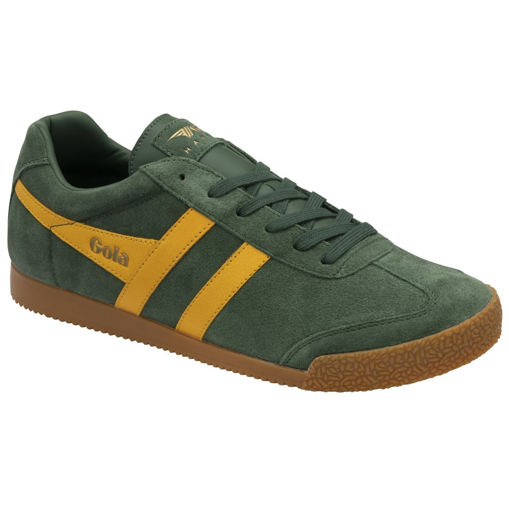 Gola Classics Men's Harrier Suede Sneakers - Evergreen/Sun