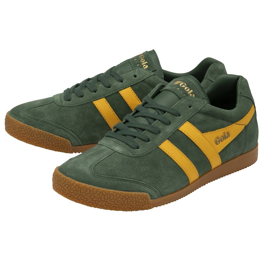 Gola Classics Men's Harrier Suede Sneakers - Evergreen/Sun