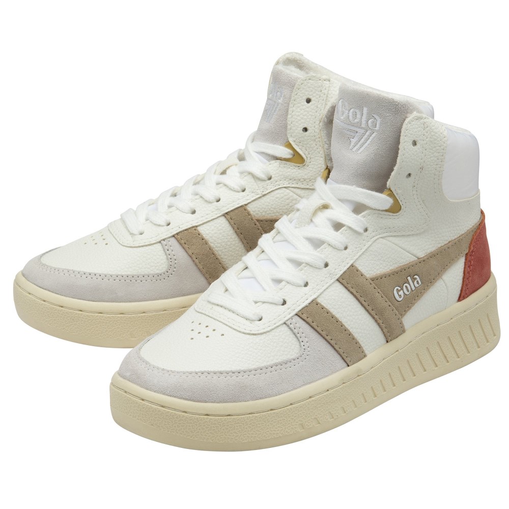 Gola Classics Women's Slam Trident Sneakers - White/Bone/Clay