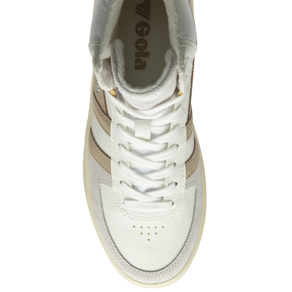 Gola Classics Women's Slam Trident Sneakers - White/Bone/Clay