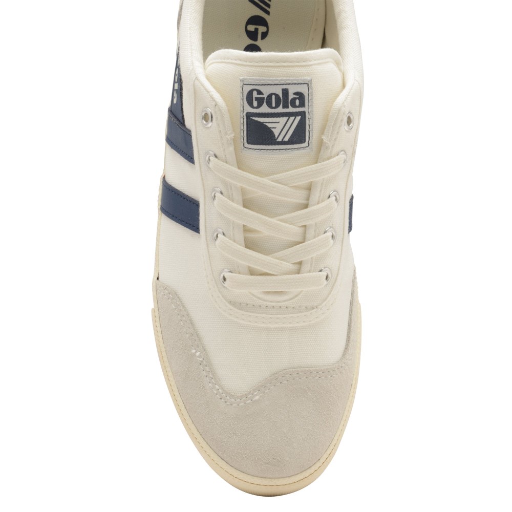 Gola Classics Men's Badminton Plimsoll Sneakers - Off White/Baltic