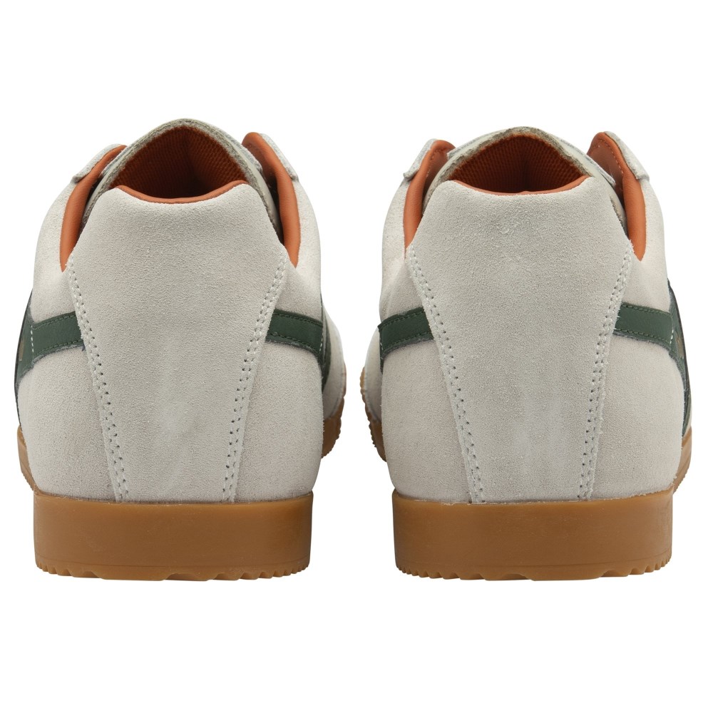 Gola Classics Men's Harrier Suede Sneakers - Off White/Evergreen/Moody Orange