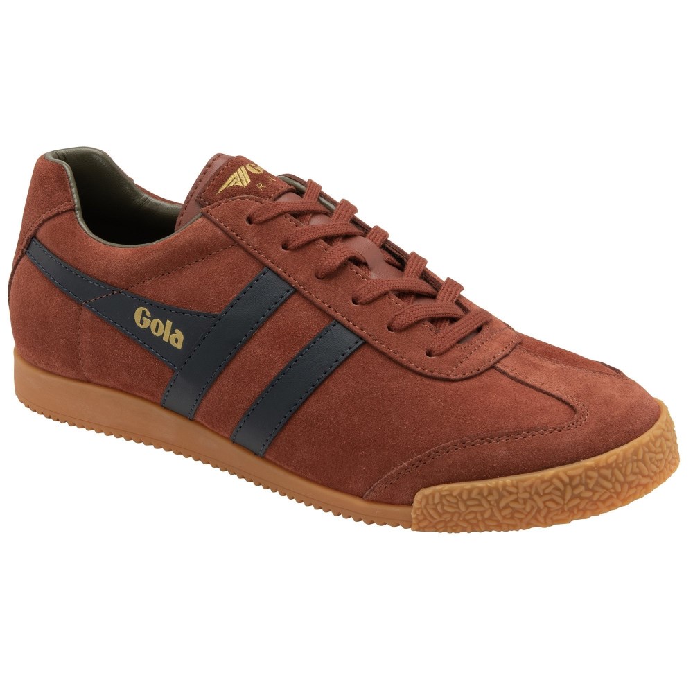 Gola Classics Men's Harrier Suede Sneakers - Rust/Navy/Khaki