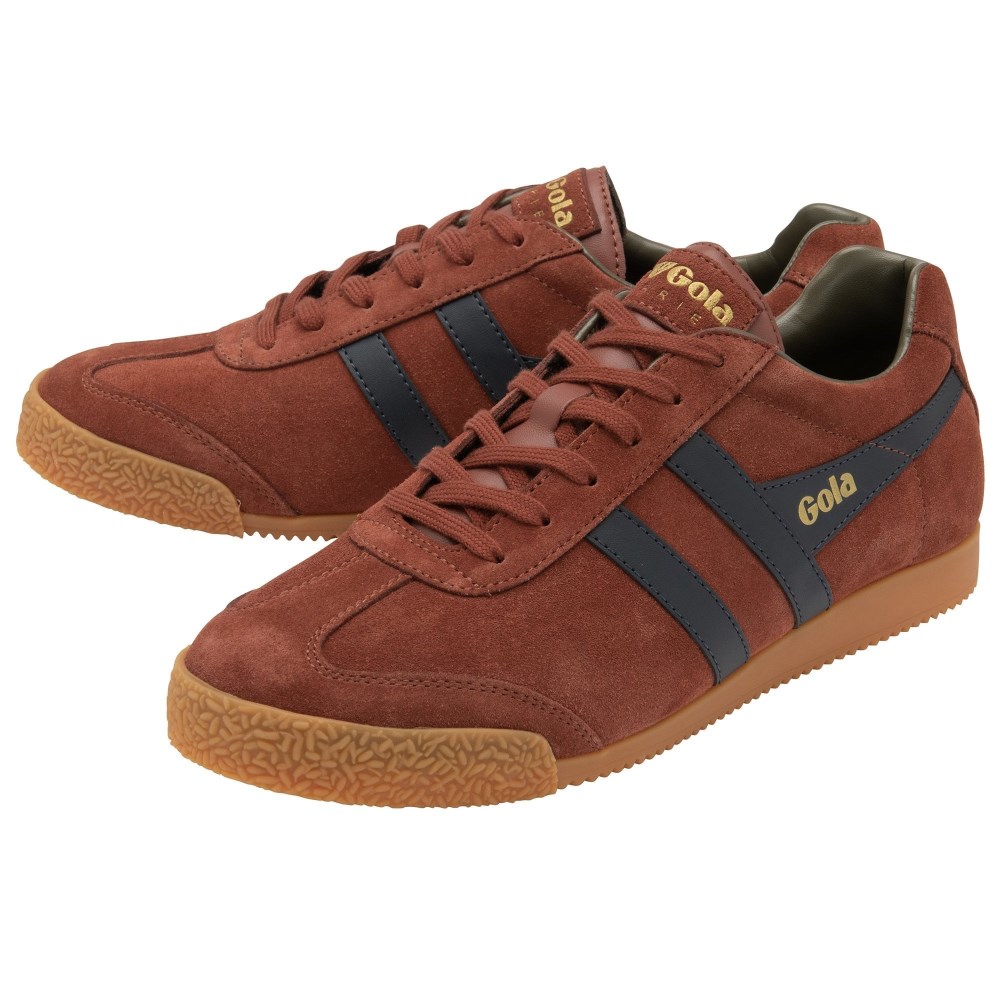 Gola Classics Men's Harrier Suede Sneakers - Rust/Navy/Khaki