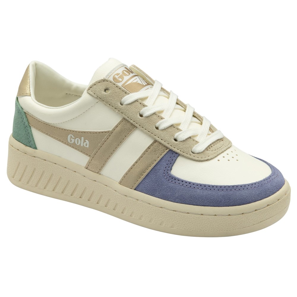 Gola Classics Women's Grandslam Quadrant Sneakers - Off White/Lavender/Gold/Green Mist