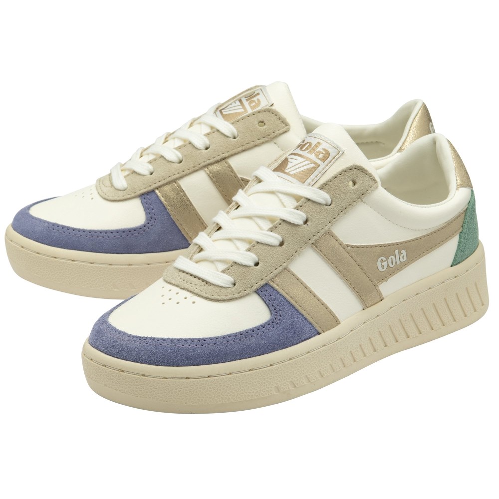 Gola Classics Women's Grandslam Quadrant Sneakers - Off White/Lavender/Gold/Green Mist