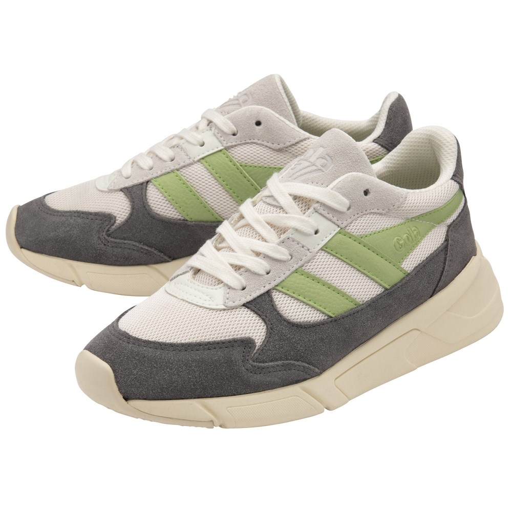 Gola Classics Women's Tempest Sneakers - Off White/Ash/Patina Green