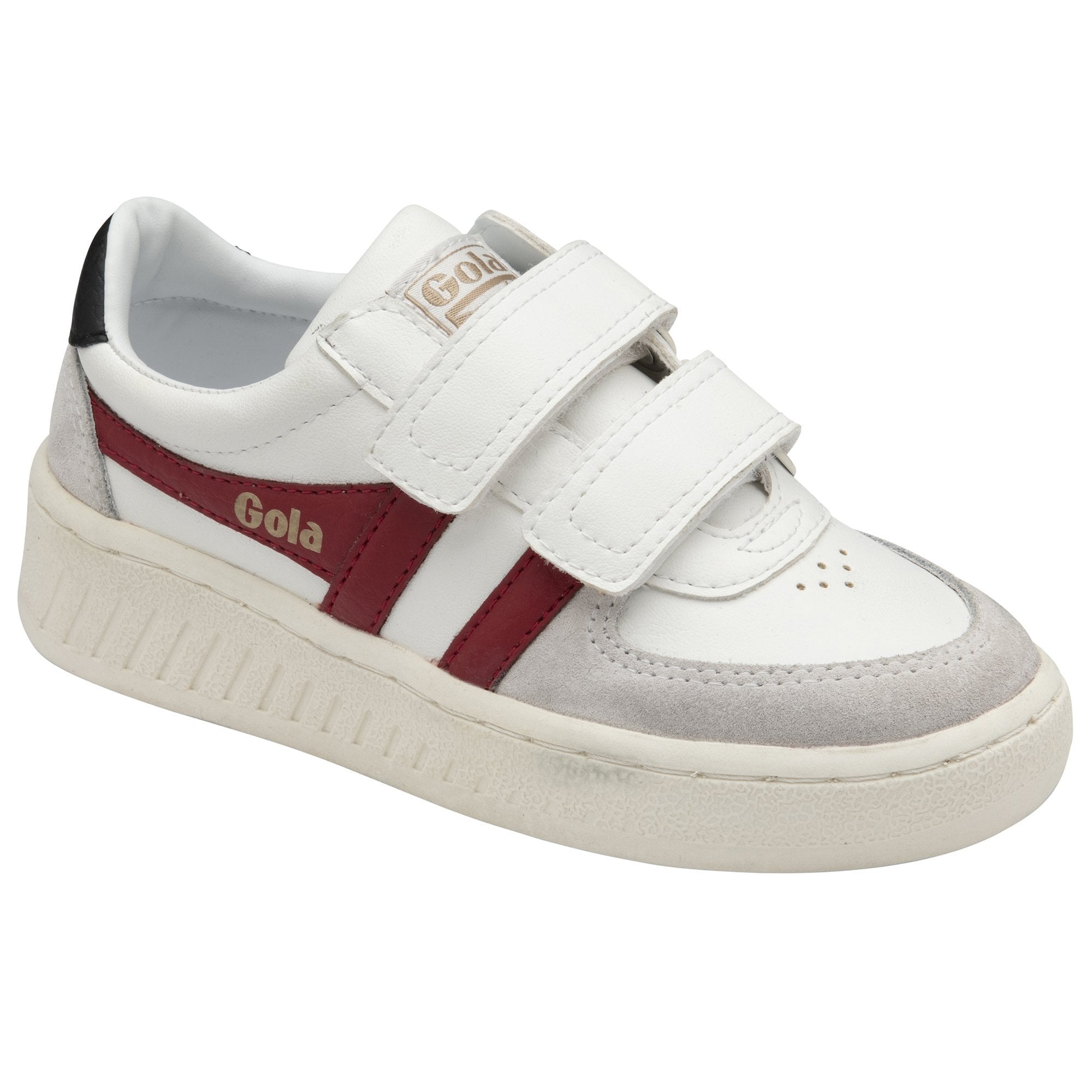 Gola Classics Kids' Grandslam Classic Strap Sneakers - White/Deep Red/Black