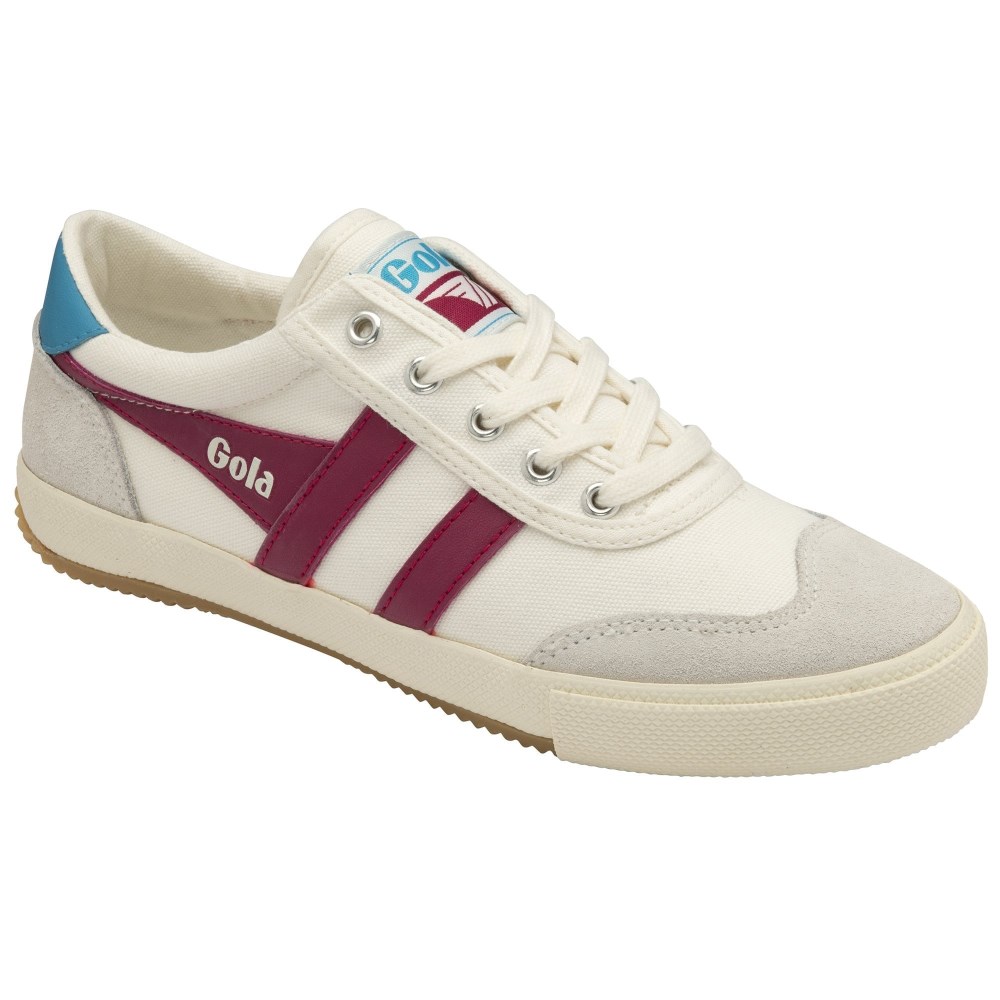 Gola Classics Women's Badminton Sneakers - Off White/Fuchsia/Lagoon