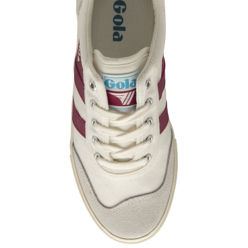 Gola Classics Women's Badminton Sneakers - Off White/Fuchsia/Lagoon
