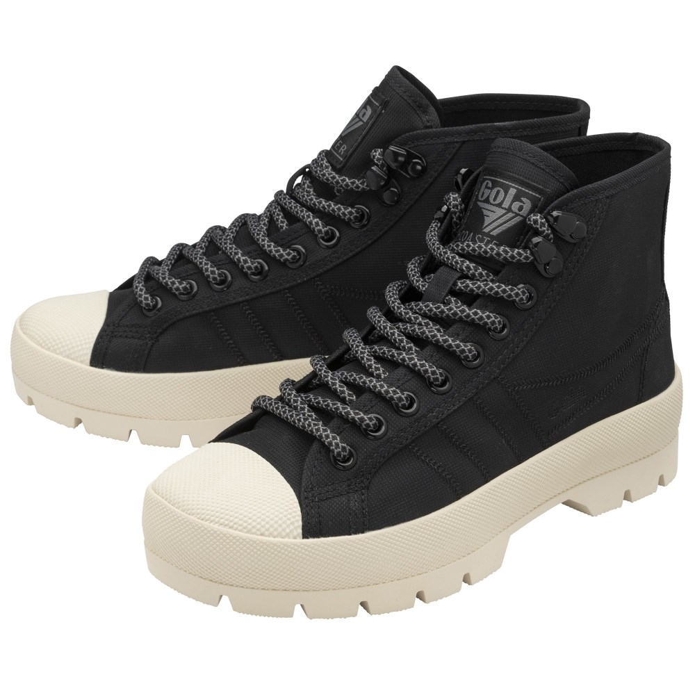 Gola Classics Women's Coaster Peak High Hiker Sneakers - Black/Off White