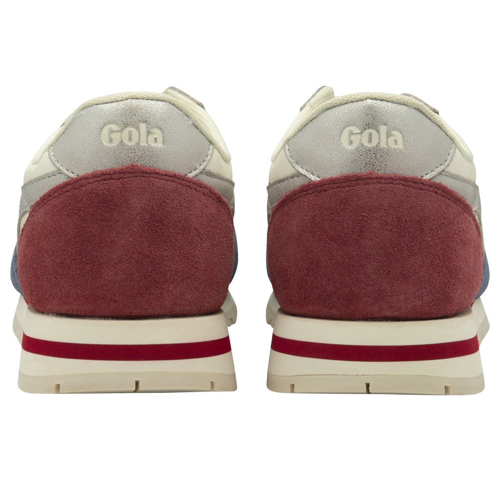 Gola Classics Women's Daytona Quadrant Sneakers - Off White/Moonlight/Silver/Deep Red
